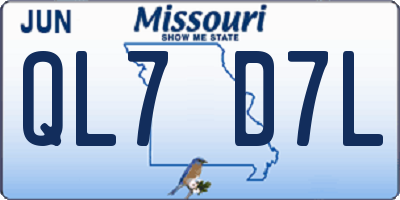MO license plate QL7D7L