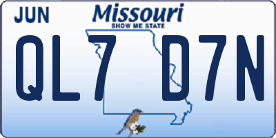 MO license plate QL7D7N