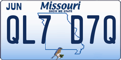 MO license plate QL7D7Q