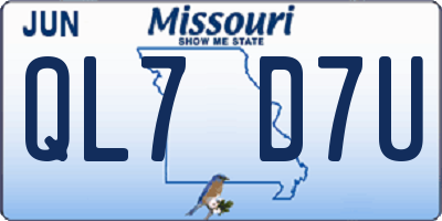 MO license plate QL7D7U