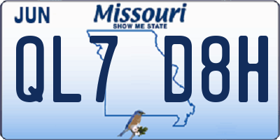 MO license plate QL7D8H