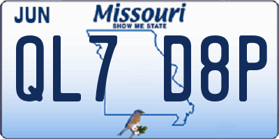 MO license plate QL7D8P