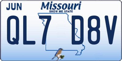 MO license plate QL7D8V
