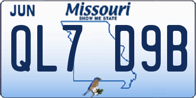 MO license plate QL7D9B