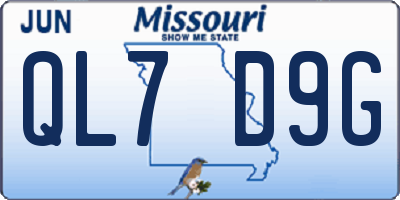 MO license plate QL7D9G