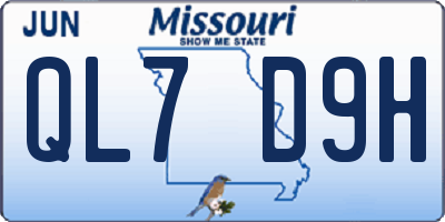 MO license plate QL7D9H