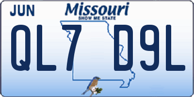 MO license plate QL7D9L