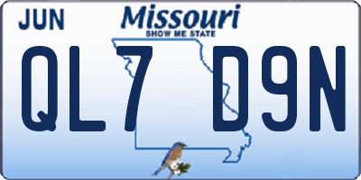 MO license plate QL7D9N
