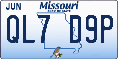 MO license plate QL7D9P