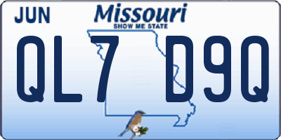 MO license plate QL7D9Q