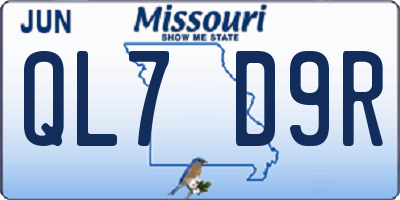 MO license plate QL7D9R