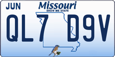 MO license plate QL7D9V