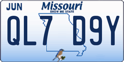 MO license plate QL7D9Y