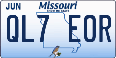 MO license plate QL7E0R