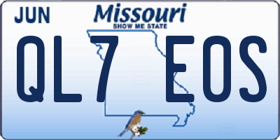 MO license plate QL7E0S