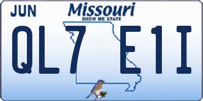 MO license plate QL7E1I