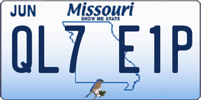 MO license plate QL7E1P