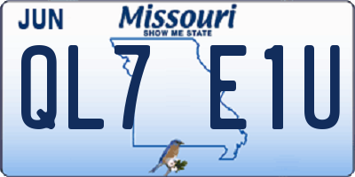 MO license plate QL7E1U