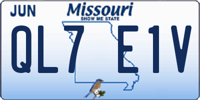 MO license plate QL7E1V