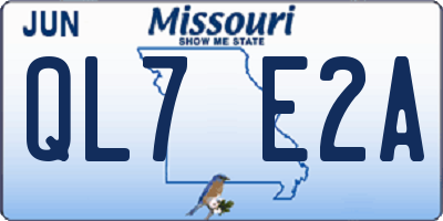 MO license plate QL7E2A
