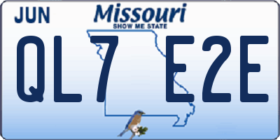 MO license plate QL7E2E