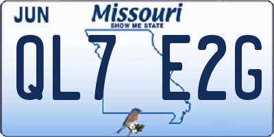 MO license plate QL7E2G