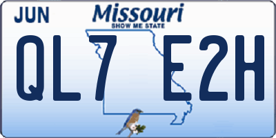 MO license plate QL7E2H