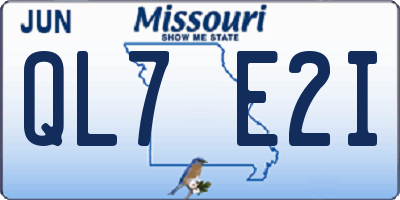 MO license plate QL7E2I
