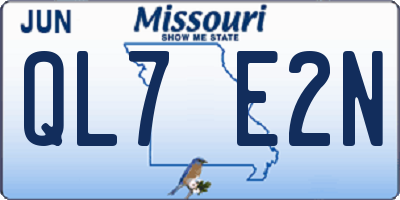 MO license plate QL7E2N