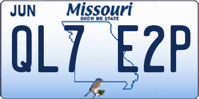 MO license plate QL7E2P
