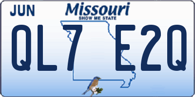 MO license plate QL7E2Q