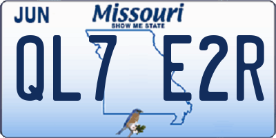 MO license plate QL7E2R