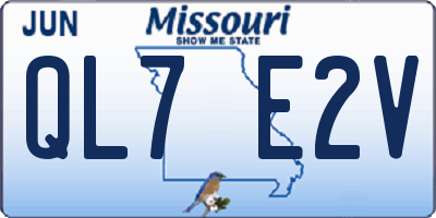 MO license plate QL7E2V