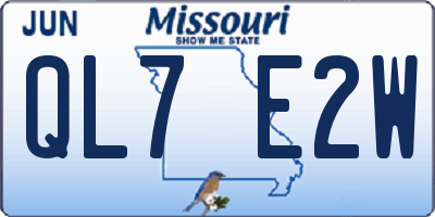 MO license plate QL7E2W