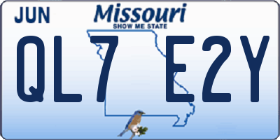 MO license plate QL7E2Y