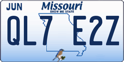 MO license plate QL7E2Z