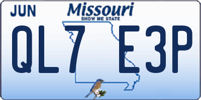 MO license plate QL7E3P