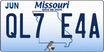 MO license plate QL7E4A