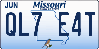 MO license plate QL7E4T