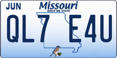 MO license plate QL7E4U