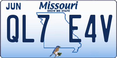 MO license plate QL7E4V