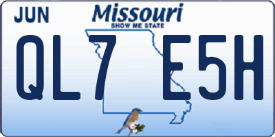 MO license plate QL7E5H