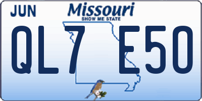 MO license plate QL7E5O