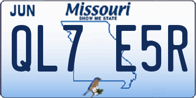 MO license plate QL7E5R
