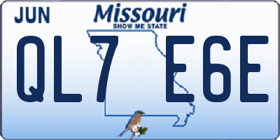 MO license plate QL7E6E