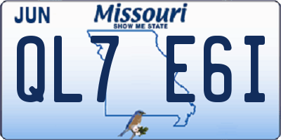 MO license plate QL7E6I