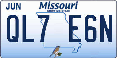 MO license plate QL7E6N