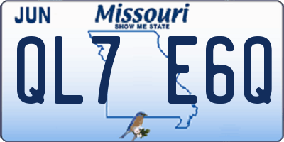 MO license plate QL7E6Q