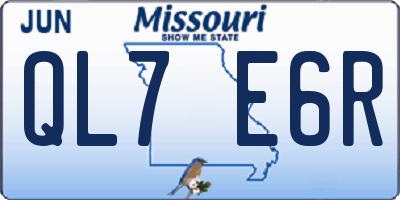MO license plate QL7E6R