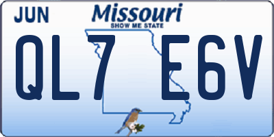 MO license plate QL7E6V